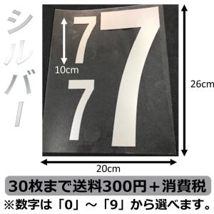 背番号3点セット銀25cm アイロン転写用カット済みラバーシート