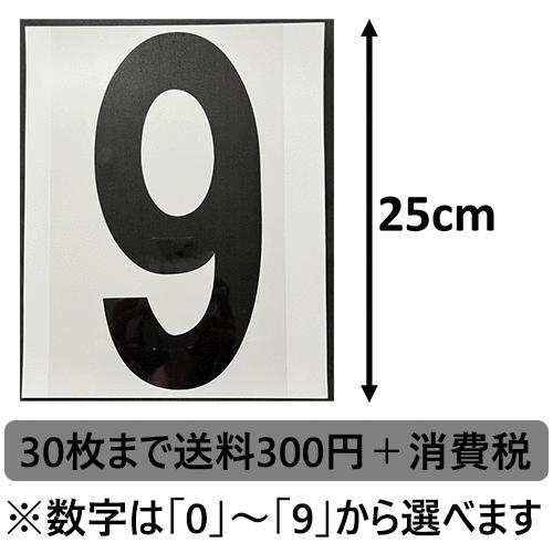 背番号 黒25cm アイロン転写用カット済みラバーシート