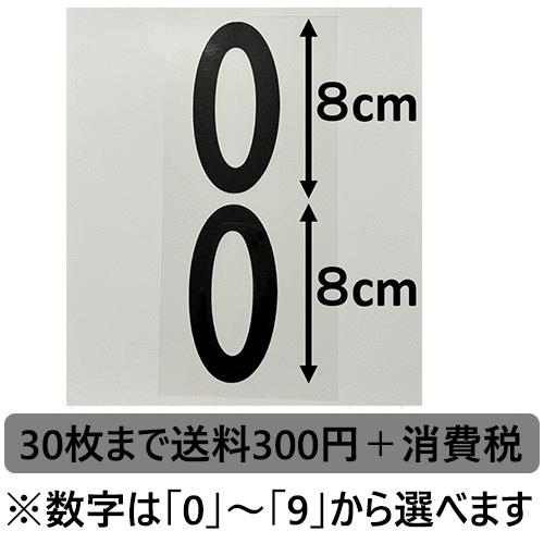 胸・腰番号2点セット黒8cm アイロン転写用カット済みラバーシート