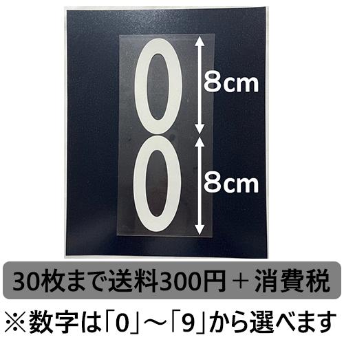 胸・腰番号2点セット白8cm アイロン転写用カット済みラバーシート