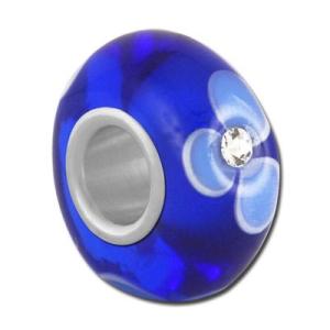 バブルルルビーズ（Bauble LuLu beads） Daisy Cobalt/Blue、パンドラ（Pandora）、トロールビーズ（Trollbeads）等幾通りものカスタマイズ可能！｜polkadot