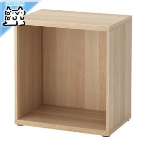 IKEA Original BESTA シェルフ/テレビ台　フレーム ホワイトステインオーク調 60x40x64 cm｜polori