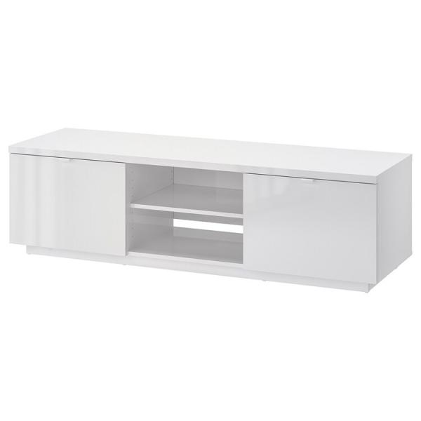 【 IKEA - イケア -】BYAS -ビーオース- テレビ台 ハイグロス ホワイト 160x42...