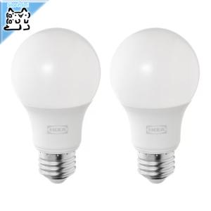 IKEA -イケア- SOLHETTA -ソールヘッタ- LED電球 E26 485ルーメン 球形 オパールホワイト 2 ピース (105.641.45)｜polori