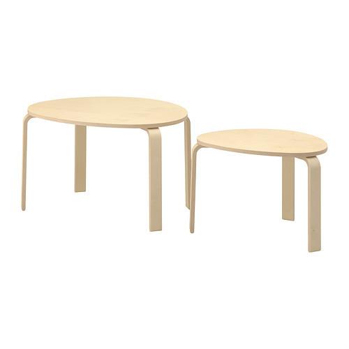IKEA Original SVALSTA -スヴァルスタ- ネストテーブル2点セット バーチ材突き...