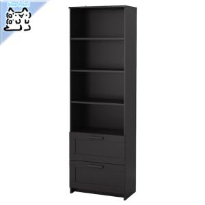 【IKEA -イケア-】BRIMNES -ブリムネス- 本棚 ブラック 60x190 cm (303.516.85)