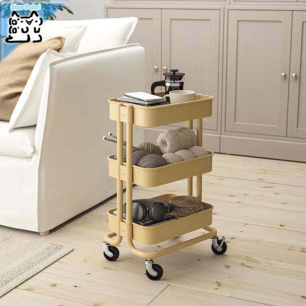 IKEA - イケア -  RASKOG - ロースコグ - キッチンワゴン バスワゴン ベージュイ...