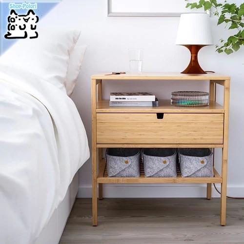 IKEA Original NORDKISA ベッドサイドテーブル 竹 60x40 cm