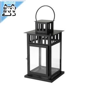 IKEA Original BORRBY -ボッルビー- ブロックキャンドル用ランタン  室内/屋外用 ブラック 28 cm｜Shop-Polori