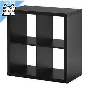 IKEA Original KALLAX シェルフユニット ブラックブラウン 77x77 cm｜polori