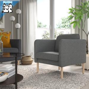 【IKEA -イケア-】VISKABACKA -ヴィスカバッカ- パーソナルチェア スカルトフタ ブラック/ライトグレー 73 x 75 cm (605.194.76)｜polori