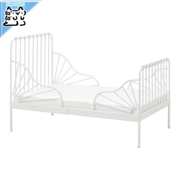 【 IKEA - イケア -】MINNEN -ミンネン- 伸長式ベッド ホワイト こども80x200...