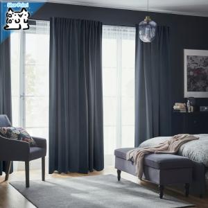 IKEA Original PRAKTTIDLOSA -プラクティドローサ- 遮光カーテン（わずかに透光） 1組 ライトブルー 145x250 cm｜polori