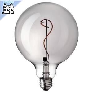 IKEA Original MOLNART -モールナルト- LED電球 E26 140ルーメン 球形 グレークリアガラス 125 mm｜polori