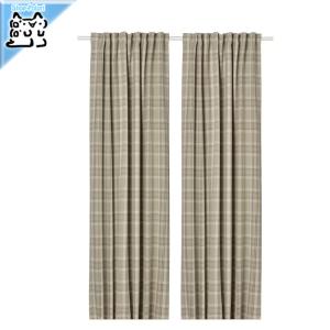 IKEA ヴィルボリ カーテン 145×250 ベージュ 2枚組 イケア（IKEA） VILBORG ヴィルボリ 遮温 カーテン 1組 ベージュ