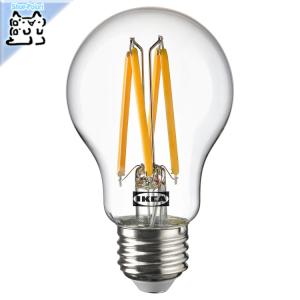 IKEA Original SOLHETTA -ソールヘッタ- LED電球 E26 485ルーメン 球形 クリア 2700 ケルビン