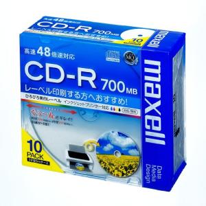 maxell データ用 CD-R 700MB 48倍速対応 インクジェットプリンタ対応ホワイト(ワイド印刷) 10枚 5mmケース入 CDR700S.｜polupolu-shop