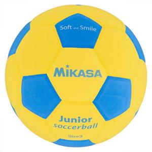 ミカサ(MIKASA) ジュニア サッカーボール 3号 スマイルサッカー 約150g イエロー/ブルー 貼りボール SF3J-YBL 推奨内圧0.10｜ぽるぽるSHOP