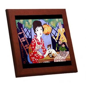 竹久夢二『 夢二式美人画 』の木枠付きフォトタイル（日本の名作シリーズ）｜polupolu-shop