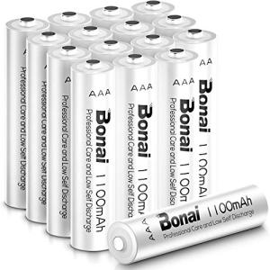 BONAI 単4充電池 ニッケル水素電池 単4 16個パック 高容量1100mAh （約1200回使用可能）CEマーキング取得 UL認証済み 自然放電