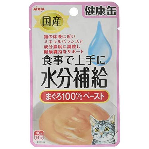 健康缶 パウチ 水分補給 まぐろペースト 40g×12個セット 猫 40グラム (x 12) 国産