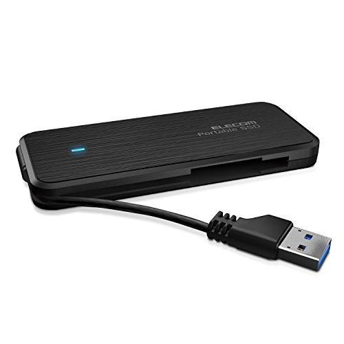 エレコム 外付けSSD 120GB USB3.1(Gen1)対応 TLC ケーブル収納 ブラック E...