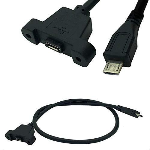 マイクロUSB ケーブル、Micro USB オスにメス 固定可能 コネクタ付き 高速 480Mbp...