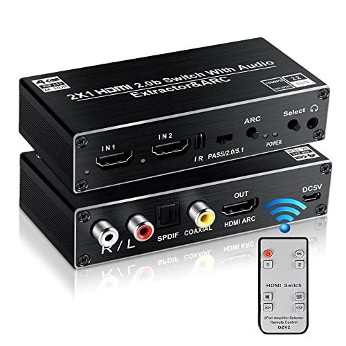 avedio links HDMI音声分離器 光デジタル 4K@60Hz HDMI 切り替え器2入力...