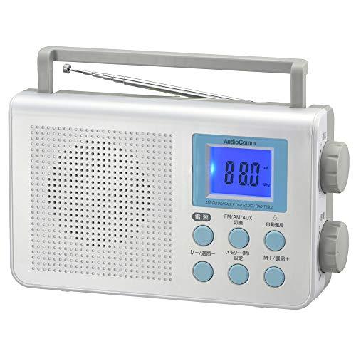 オーム電機AudioComm DSPポータブルラジオ AM/FM ワイドFM対応 防災ラジオ 置き型...