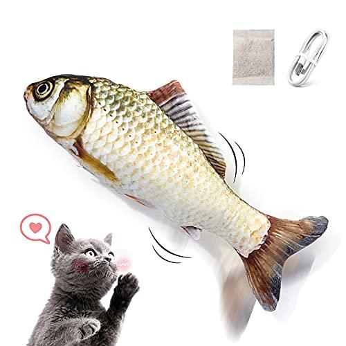Namsan 猫 おもちゃ 魚 電動 キャットニップ 鯉 ぬいぐるみ 魚 おもちゃ USB充電 猫運...