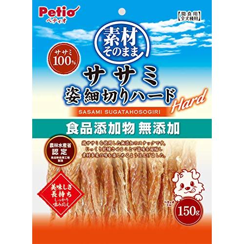 ペティオ 犬用おやつ 素材そのまま 無添加 ササミ姿細切りハード 150グラム (x 1) (Pet...