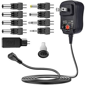 可逆極性 SoulBay 12W汎用ACアダプター マルチ電圧DC電源、 9個のコネクタ付き、 3Vから12Vの家庭用電化製品に対応 - 1000mA｜ぽるぽるSHOP