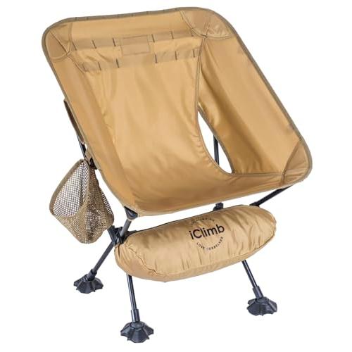 iClimb アウトドア 椅子 チェア 超軽量 コンパクト 折りたたみ ビーチチェア 収納バッグ付き...