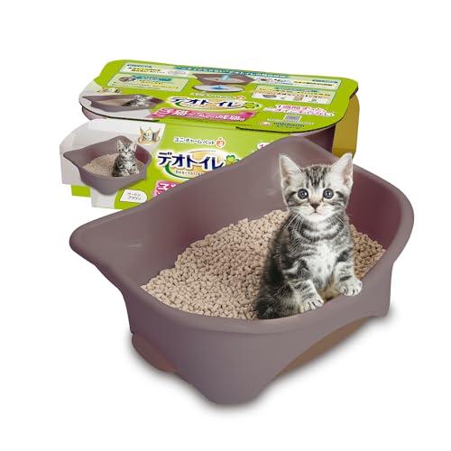 デオトイレ 猫用 トイレ 子猫~5kgの成猫用 本体セット ツートンブラウン おしっこ ペット用品 ...