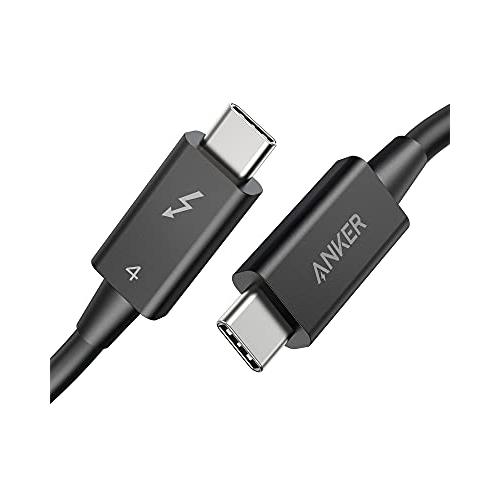 Anker USB-C &amp; USB-C Thunderbolt 4 100W ケーブル 0.7m ブ...