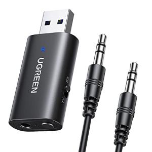 UGREEN Bluetooth 5.1 トランスミッター&amp;レシーバー 一台二役 Bluetooth...