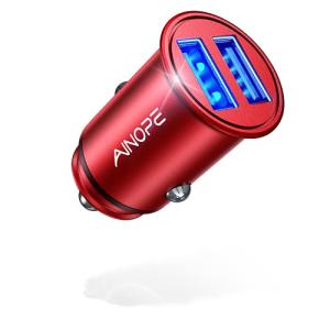 【2023超ミニデザイン】AINOPE シガーソケット usb【全金属/軽量】カーチャージャー 車 充電器 USB 2ポート 4.8A 24W 12V