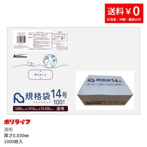 規格袋 16号 透明 100枚×30冊x1ケース(合計 3000枚)0.020mm厚 1