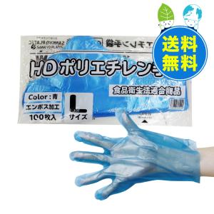 ポリエチレン手袋 HD Lサイズ エンボス加工 青 100枚x100冊x10箱 HPGL-100B-10 使い捨て サンキョウプラテック｜poly-stadium