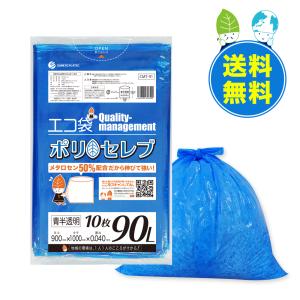 ゴミ袋 90L 青半透明 90x100cm 0.040mm厚 10枚x30冊x3箱 CMT-91-3 ポリセレブ 食品検査適合 サンキョウプラテック｜poly-stadium