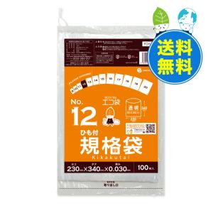 ひも付 規格袋 12号 23x34cm 0.030mm厚 透明 100枚x40冊 FCH-12 食品検査適合 RoHS指定 サンキョウプラテック｜poly-stadium