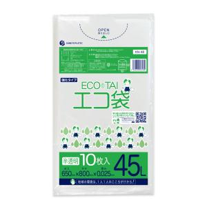 ゴミ袋 45L 半透明 65x80cm 0.025mm厚 10枚 KN-48bara サンキョウプラテック