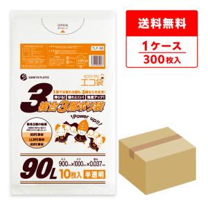 サンキョウプラテック（SANKYO PLATEC） ゴミ袋 90L 青 90x100cm 0.045