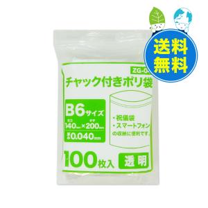 チャック付きポリ袋 B6サイズ 透明 14x20cm 0.040mm厚 100枚x50冊x10箱 ZG-04-10 サンキョウプラテック｜poly-stadium