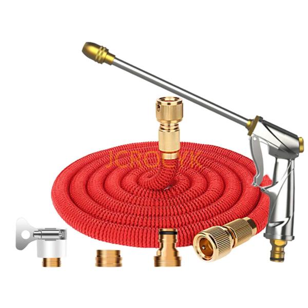 高圧洗浄機 ホースストレッチ 散水ノズル 高圧 ウォーターガン 3倍に伸びる 7.5m~22m 高圧...