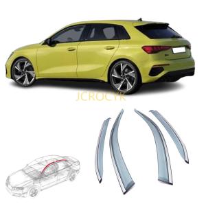 【4枚 】車用サイドバイザー 新型アウディA3ハッチバック8Y系 4代目 S3 2021 2022 専用 ドアバイザー サイドバイザー 車種専用設計 カーレインシールド トリムカ