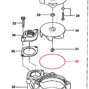 汚物用水中ハイスピンポンプ　非自動型　40PU2.25S（-53-63）用部品（32）Ｏリング【80...