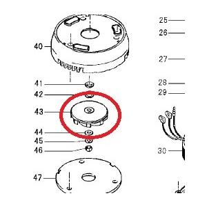 ハイスピンポンプLSR2.4S　インペラ（羽根車）（羽根車）（43）鶴見製作所