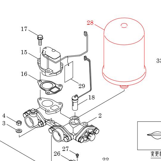 カワエースディーパー　UF2-600S用　アキュムレータ　PTB3-01-1.0K（28）【0120...