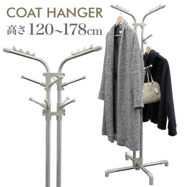 ハンガーラック スリム ポールハンガー 省スペース 10本フック 多機能 帽子 鞄 頑丈 おしゃれ ...